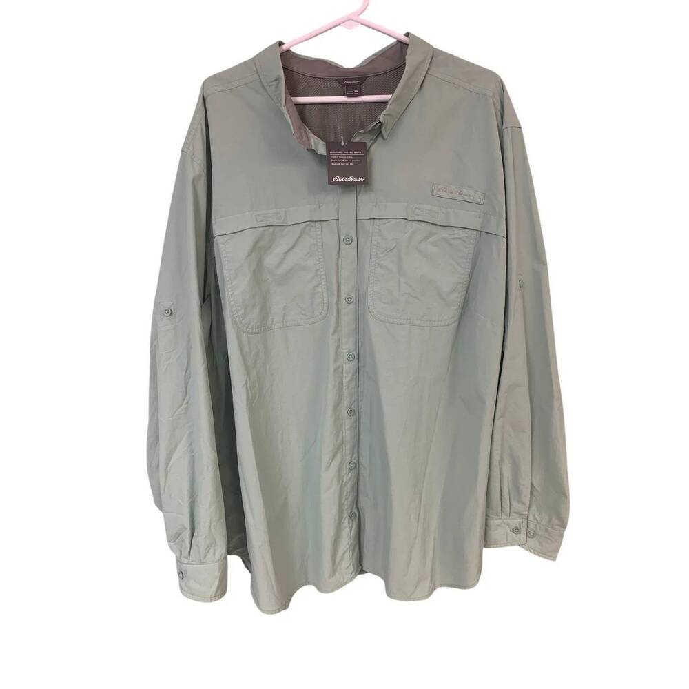 NEW EDDIE BAUER women's adventurer pro field shirt - plus in bottle green